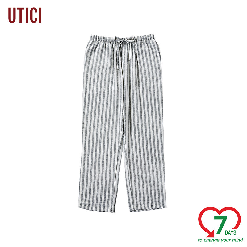 muji style กางเกงนอนขายาว Long sleep pant ลายสก็อต ลายริ้ว ผ้าคอตต้อน นุ่มนิ่ม ใช้ยางยืดอย่างดี pajamas plaid pattern [พร้อมจัดส่ง]