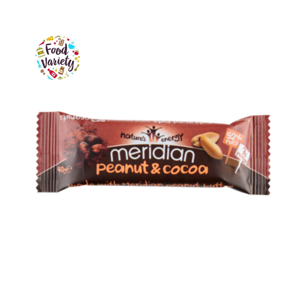 Meridian Peanut & Cocoa Bar 40g เมอริเดียน บาร์ ถั่วลิสงผสมโกโก้ 40 กรัม
