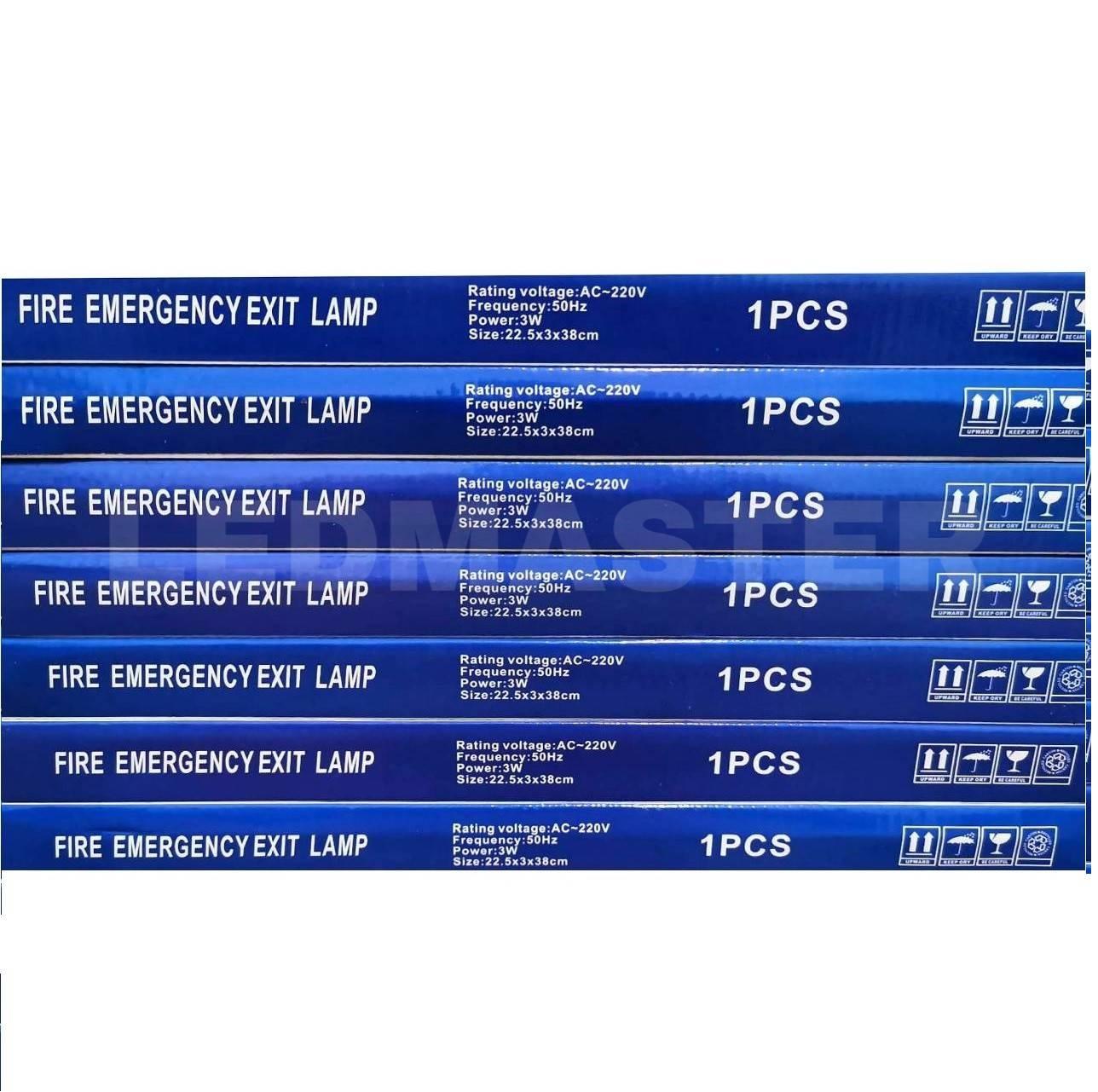 LEDMASTER ราคาส่ง ป้ายทางหนีไฟ LED FIRE EXIT ป้ายทางหนีไฟ ป้ายไฟ EXIT ป้ายสำรองไฟบอกทางออกสู่บันไดหนีไฟ กรณีเกิดเหตุการณ์ฉุกเฉิน สัญญาณเเจ้งเพลิงไหม้ทำให้ไฟดับ ไฟตก มาตรฐานมอก.1995 คุณภาพเยี่ยม รุ่น ลูกศรชี้ลง แบบแขวน