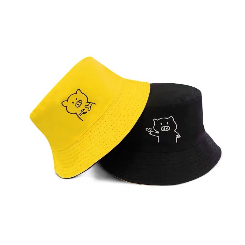 หมวกBucket หมวกบั​กเก็ต​ หมวกบักเก็ตยิ้มใส่ได้สองด้าน หมวก​บั​กเก็ต​2​ด้าน หมวกบัคเก็ต