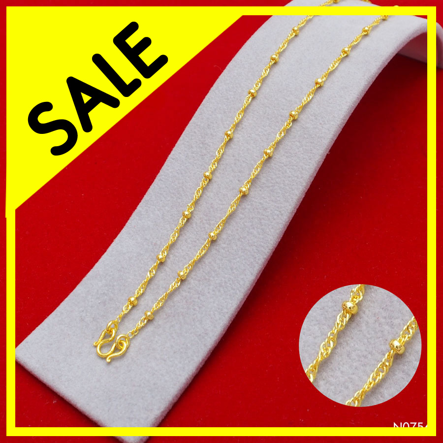 RarinGold รุ่น N0756 - สร้อยคอทอง ลายดิสโก้ คั่นประคำ ขนาด 1 สลึง ความยาว 18 นิ้ว ราคา 199 บาท*ส่งฟรี