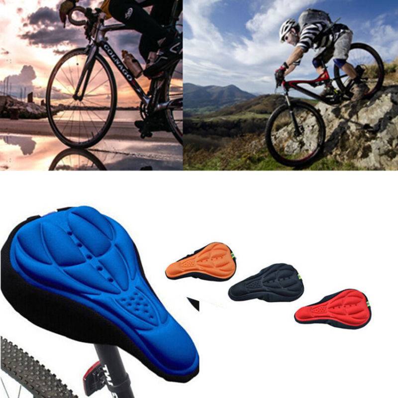 เบาะหุ้มจักรยาน เบาะจักรยาน จักรยาน ซิลิโคน แบบนุ่ม มีแถบสะท้อนแสง Cycling Bicycle Gel Cover Cushion Seat Soft 3D Pad Silicone