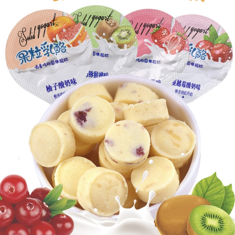 [แบ่งขาย] ขนมชีสนมวัวผสมผลไม้ มีหลายรส อร่อย หอมกลิ่นนม หวาน ราคา  5 บาท*ส่งฟรี
