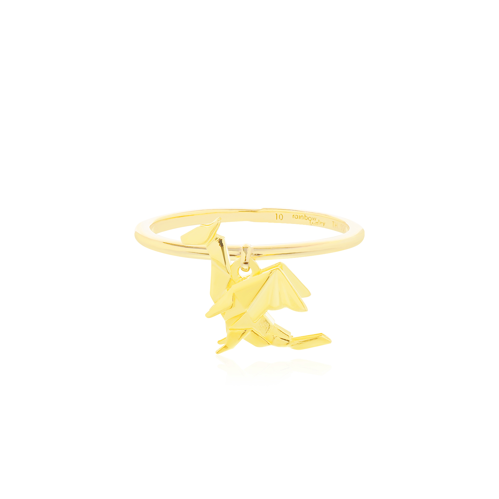 ORIGAMI LUCKY RING แหวนห้อยจี้ลายกระดาษพับ สัญลักษณ์แห่งความโชคดี และ ความสุข 13 ลาย สีทอง 18K Gold
