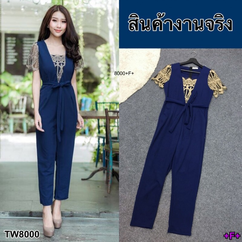 K8000 ขายดีมากกกกกJumpsuit ชุดจั้มสูทขายาว แขนสั้น