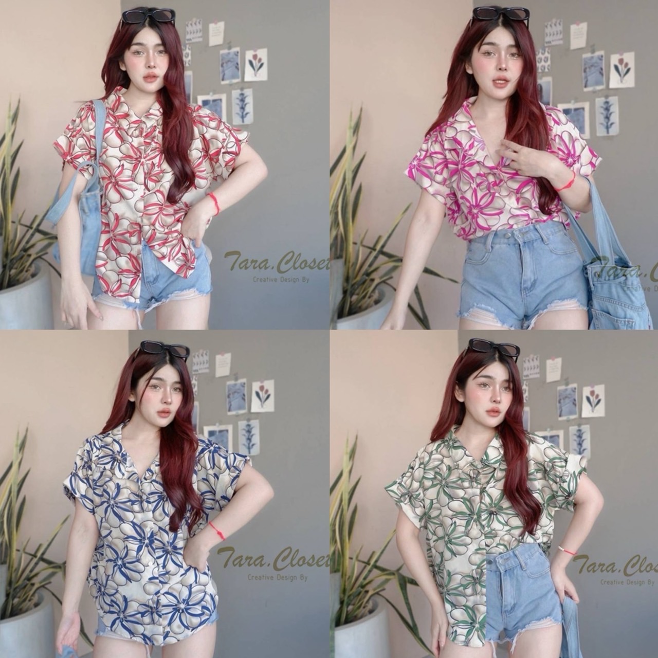 TUM098 TARA Shirt เสื้อเชิ้ต ใส่เล่นน้ำ สงกรานต์ กระดุมหน้า กระดุมหลัง เนื้อผ้าไหมอิตาลี พิมพ์ลายอย่างดี ผ้าดี ใส่สบาย ไม่ร้อน ผ้าไม่ต้องรีด ราคา 159 บาท*ส่งฟรี