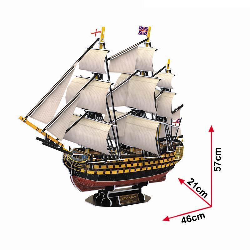 ตัวต่อเรือรบ โมเดลเรือ เรือหลวงวิกตอรี จิ๊กซอว์เรือ จิ๊กซอว์3มิติ ของตกแต่ง ของตกแต่งบ้าน HMS Victory CubicFun 3D Puzzle