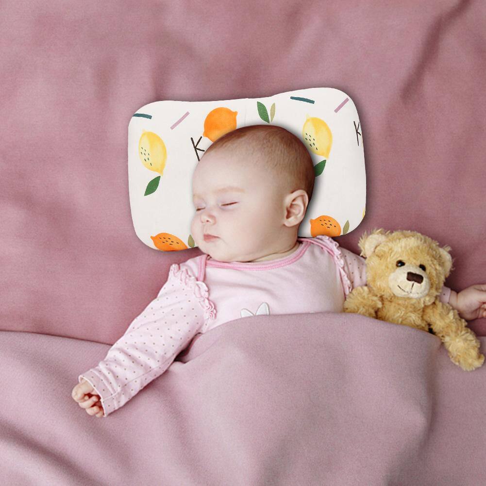 หมอนเด็กผ้าฝ้ายระบายอากาศป้องกันการนอนหลับ Anti Roll Cushion Flat Head HL