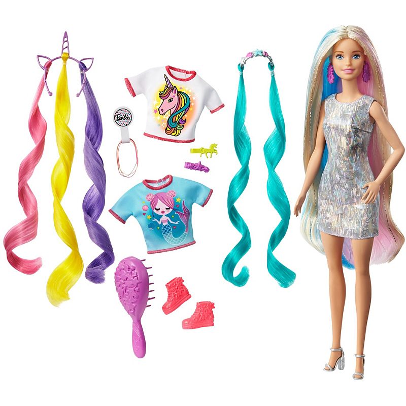 Barbie Fantasy Hair Doll with Mermaid & Unicorn Looks ตุ๊กตาบาร์บี้ ผมแฟนตาซี GHN04 CH