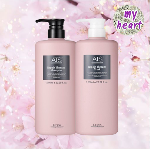 แชมพูสระผม ครีมนวดผม ทรีทเม้นท์ฟื้นฟูผม ATS Repair Therapy Shampoo/Mask 1000 ml แชมพู ครีมนวดผม ที่ช่วยซ่อมแซม และขจัดสิ่งตกค้างบนหนังศีรษะ และเส้นผม
