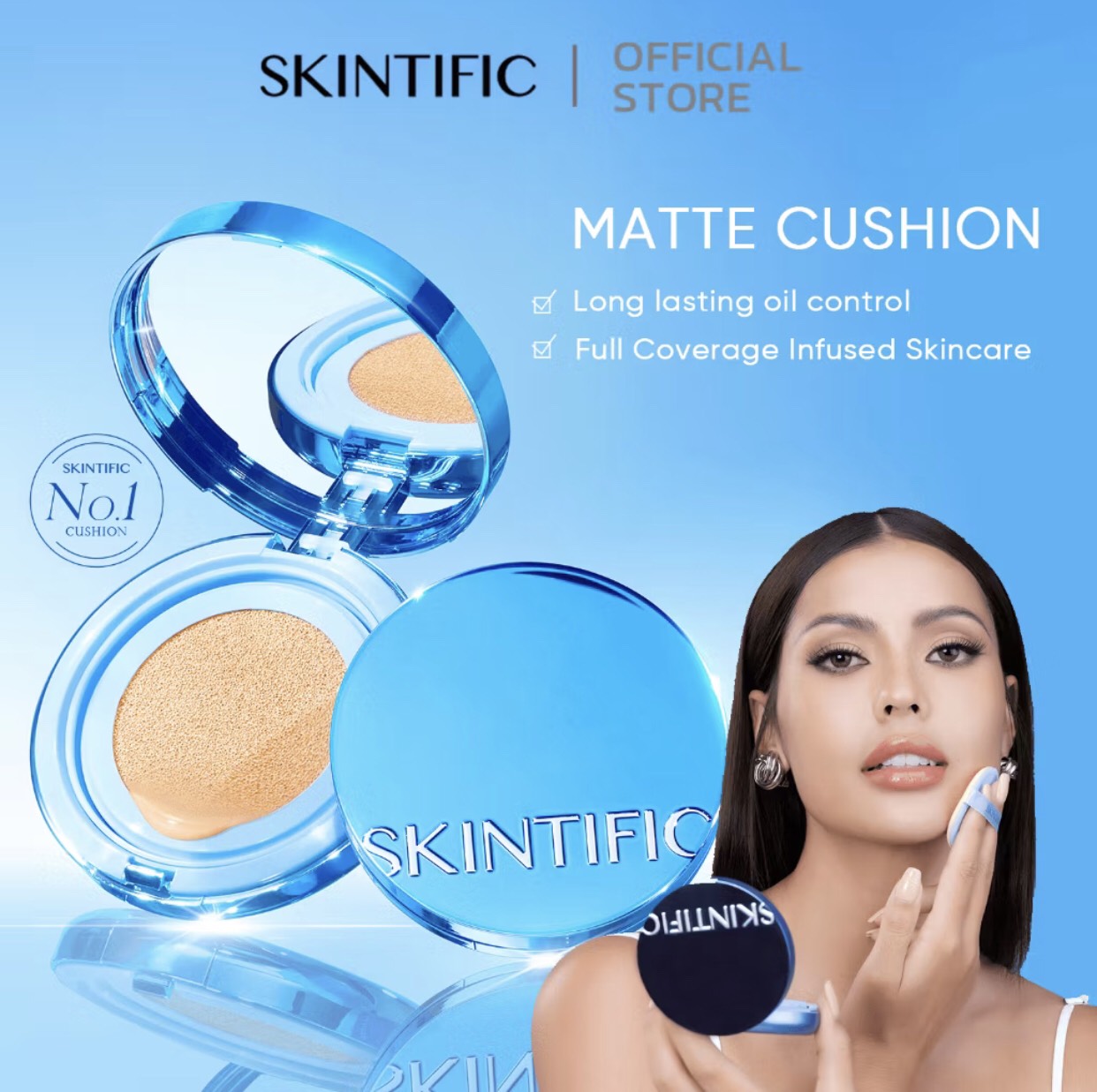 SKINTIFIC Perfect Stay Velvet Matte Cushion BLUE ราคา 359 บาท*ส่งฟรี