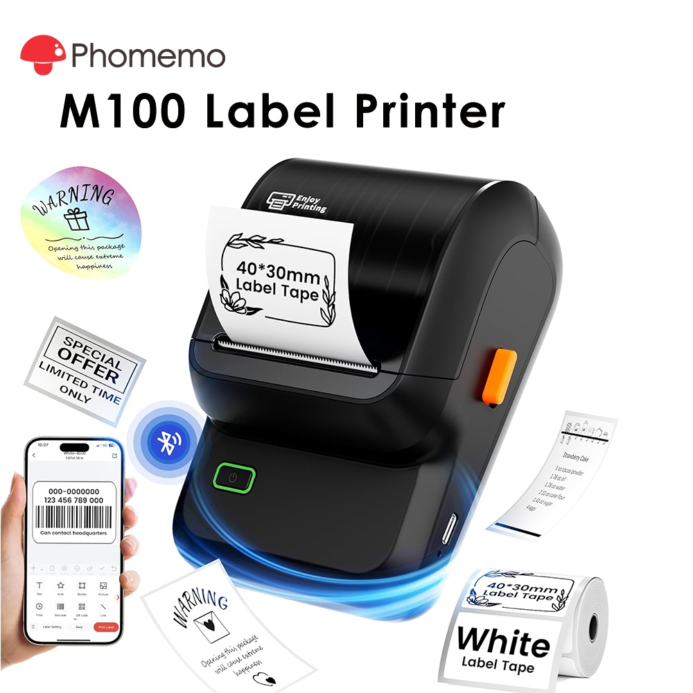 Phomemo M100 Label Sticker Printer,Inkless Thermal Printer ราคา 249 บาท*ส่งฟรี
