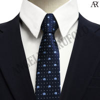 ANGELINO RUFOLO Necktie(NTS-ช้าง001) เนคไทผ้าไหมทออิตาลี่คุณภาพเยี่ยม ดีไซน์ Spot Elephant สีฟ้า/สีกรมท่า/สีเทา/สีเลือดหมู/สีน้ำตาล/สีม่วง