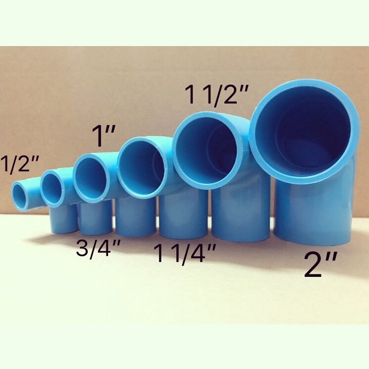 ข้อต่องอ 90 องศา PVC ตราช้าง แบบหนา 13.5 ขนาด 1/2”(4 หุน) - 2” ( 2 นิ้ว)