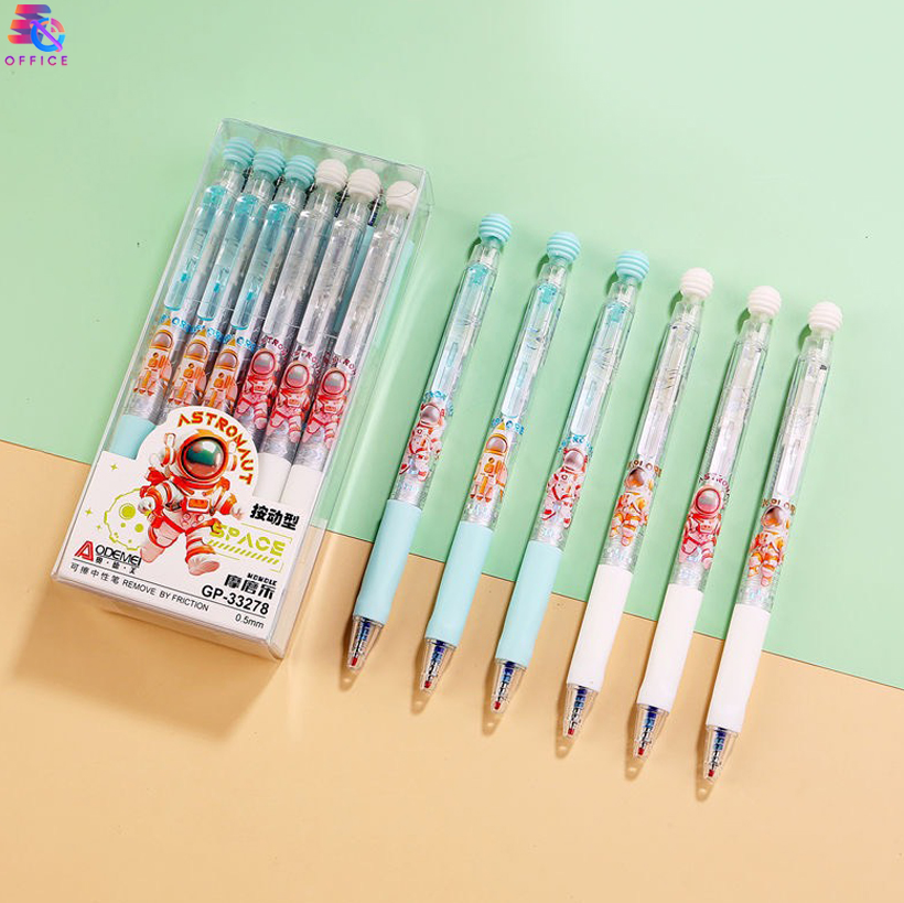 ปากกาลบได้ หมึกน้ำเงิน กล่อง 12 ด้าม ขนาด 0. 5mm เขียนลื่นลบง่าย ปากกาเจลเครื่องเขียน ลบได้ ปากกาเจลลบได้ เจลน้ำเงิน ปากกาลบได้ ยางลบในตัว พร้อมส่ง