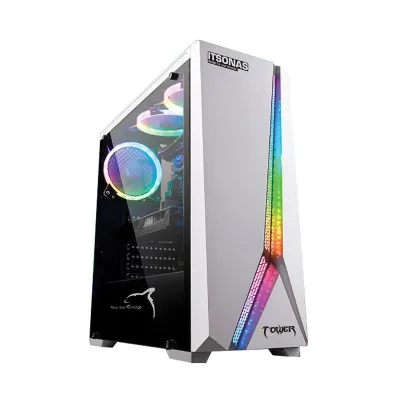 เคสคอมพิวเตอร์ ATX Case (NP) ITSONAS Tower RGB TG (White)