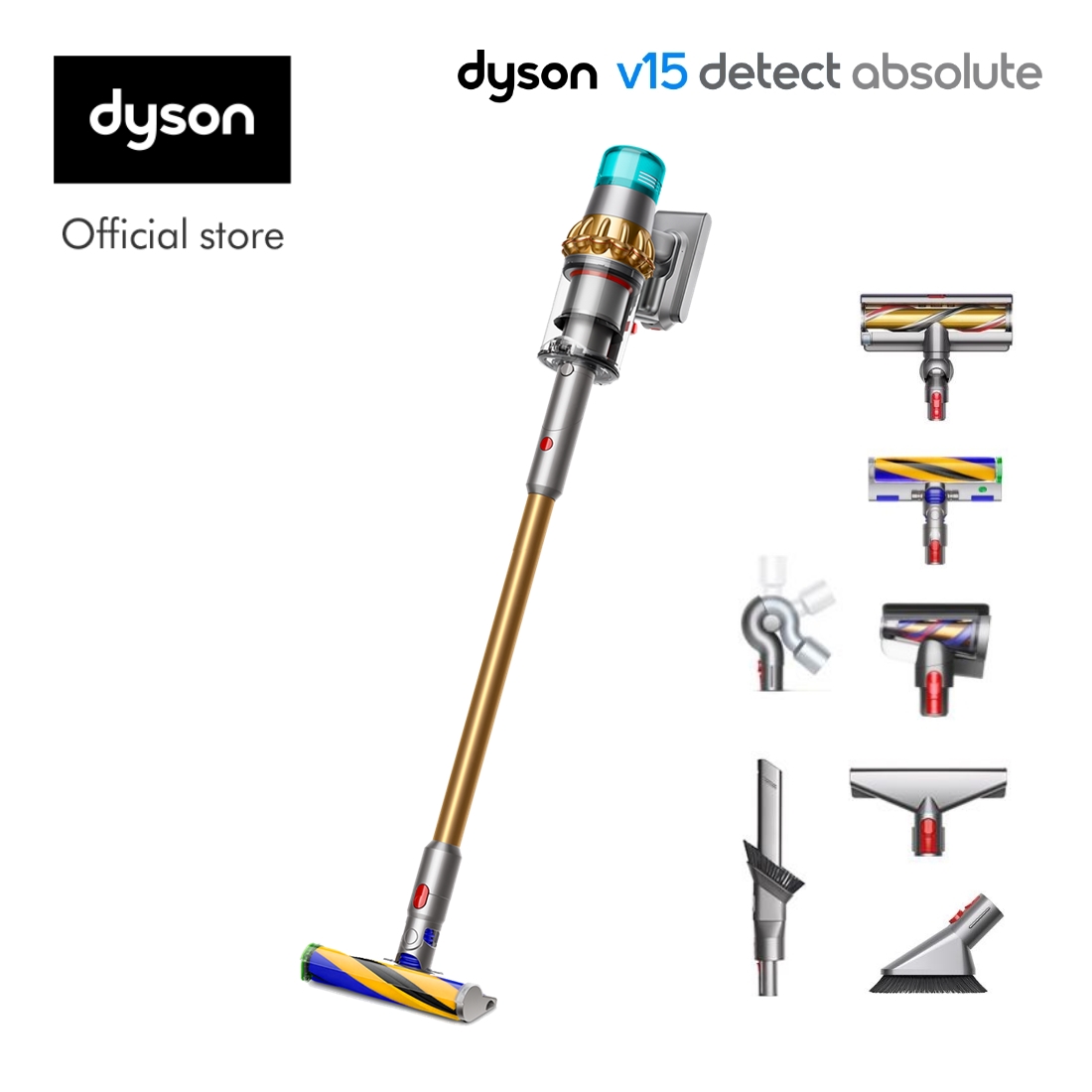 Dyson V15 Detect™ Absolute (HEPA) Cordless Vacuum Cleaner เครื่องดูดฝุ่นไร้สาย ไดสัน ราคา 34,900 บาท*ส่งฟรี