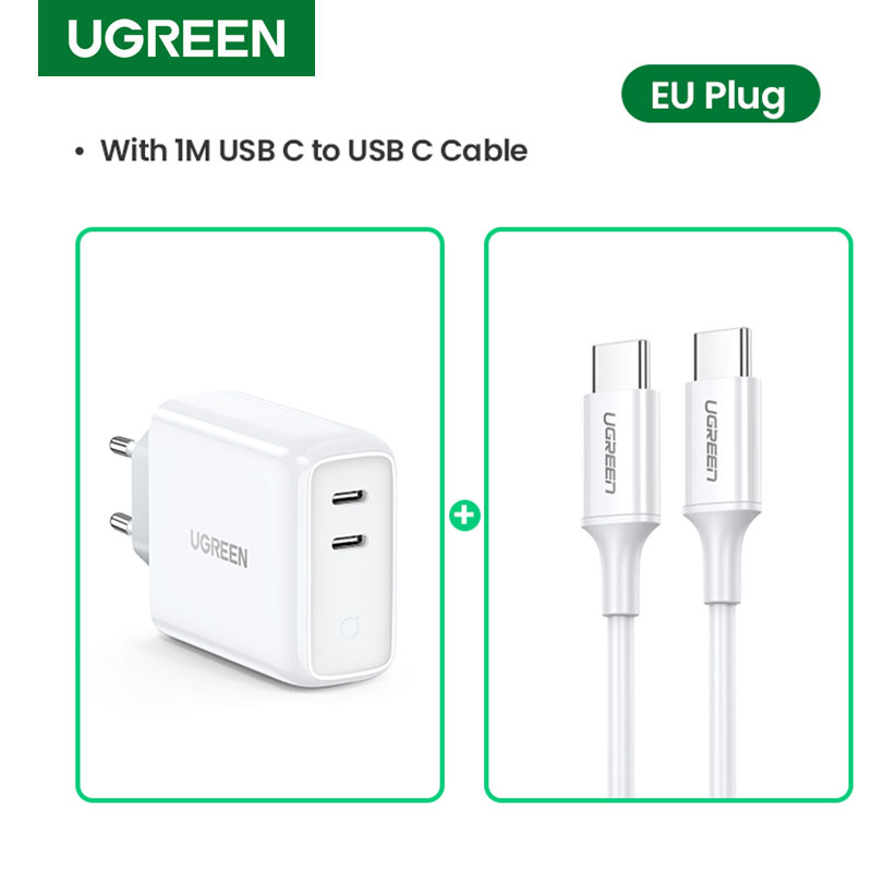 Ugreen 36W เครื่องชาร์จ USB แบบ Dual Type-C Quick Charge 4.0 3.0ประเภท C PD Fast ตัวชาร์จไฟสำหรับ iPhone 12 Mini/iPhone 12/ 12 Pro/ 12 Pro Max/สำหรับ iPhone 11เครื่องชาร์จ USB QC 4.0 3.0ที่ชาร์จแบตเตอรี่โทรศัพท์