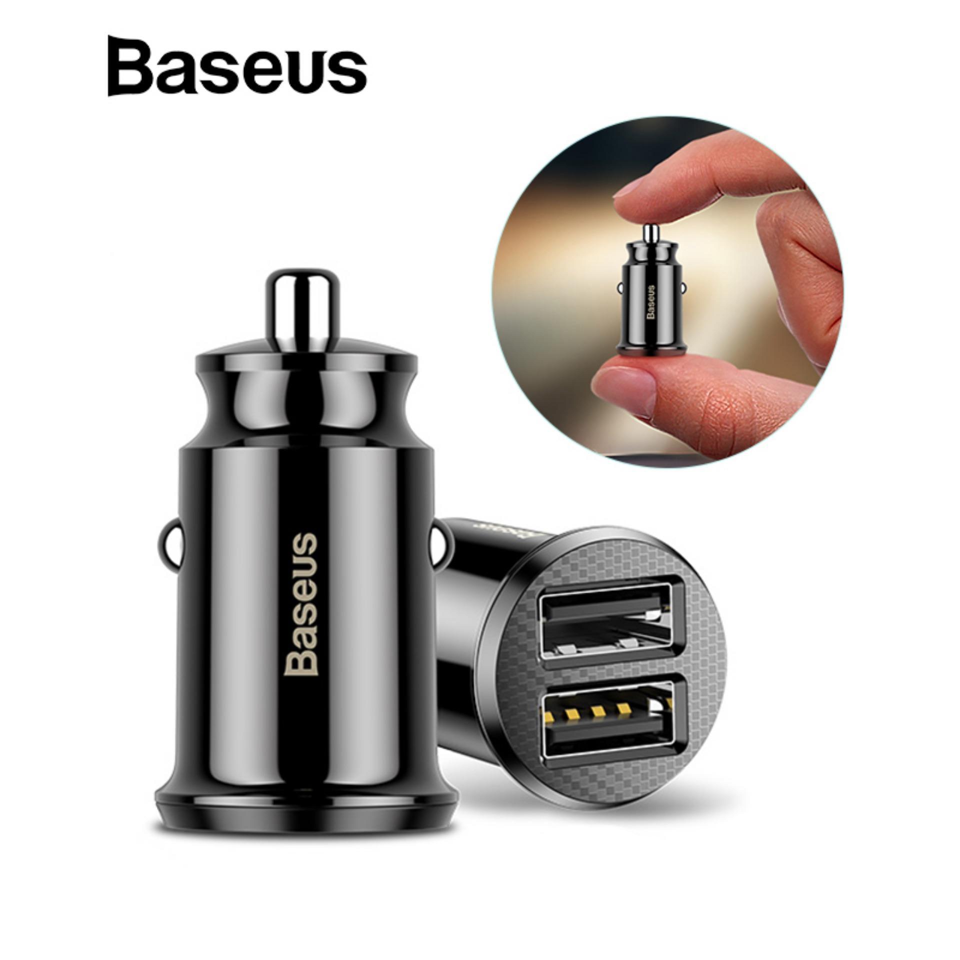 Baseus Mini ที่ชาร์จในรถ Dual USB Car Charger 2 USB 3.1A (ของแท้ 100 %) อุปกรณ์ชาร์จมือถือในรถ ที่ชาร์จแบตรถ ที่ชาร์จไฟในรถยนต์ ใช้กับ มือถือ แท็บเล็ต และ อุปกรณ์อิเล็กทรอนิกส์