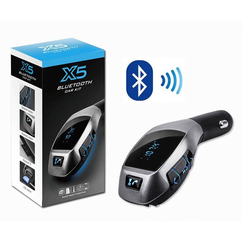 X5 Wireless Bluetooth Car Kit Handsfree Speaker With Car Charger FM
