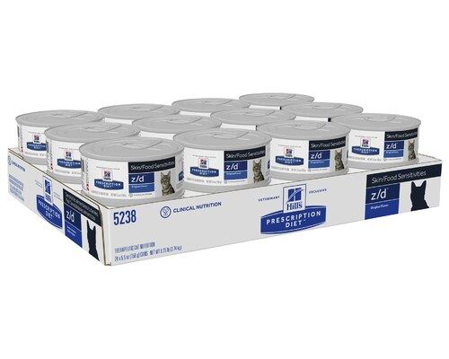 (12 กระป๋อง) Hill's™ Prescription Diet™ z/d™ Feline อาหารสำหรับโรคแพ้อาหารในแมว 156g x 12 กระป๋อง ราคา 1,473 บาท*ส่งฟรี