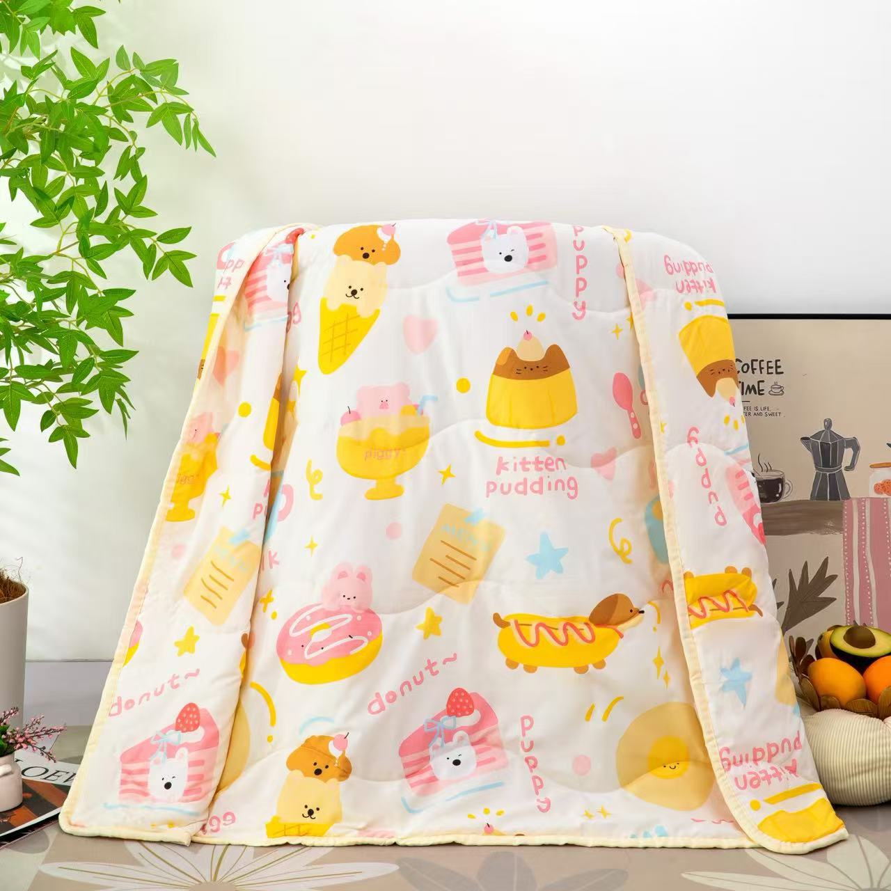 ผ้าห่ม ผ้าห่มนาโน รุ่นหนา เย็บขอบอย่างดี 100*140 cm ผ้าห่มเด็ก ซักเครื่องได้ ไม่ขุย สีไม่ตก
