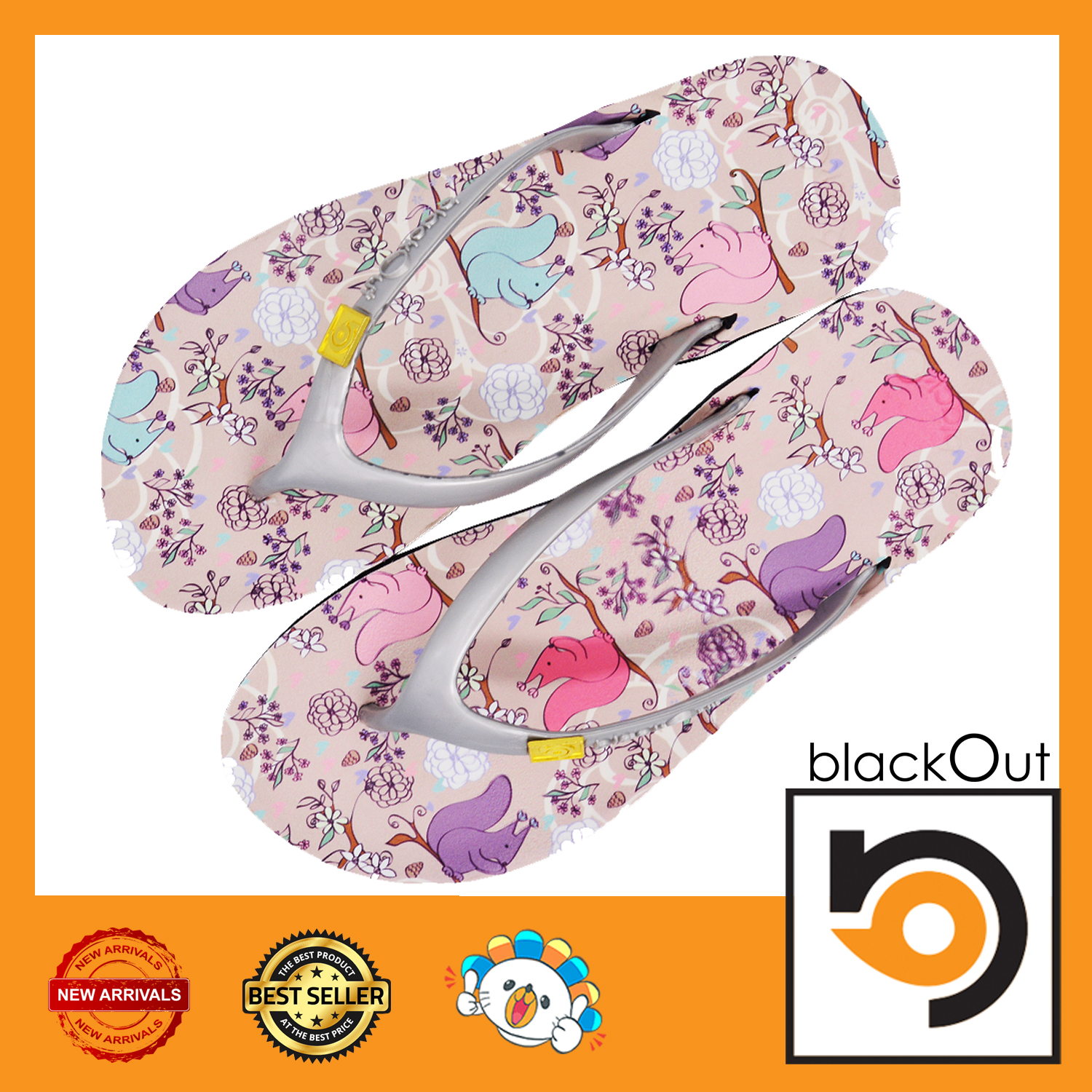 BlackOut Flipper รองเท้าแตะ แตะหนีบ พื้นกระรอก(หูเทา) ราคา 282 บาท*ส่งฟรี