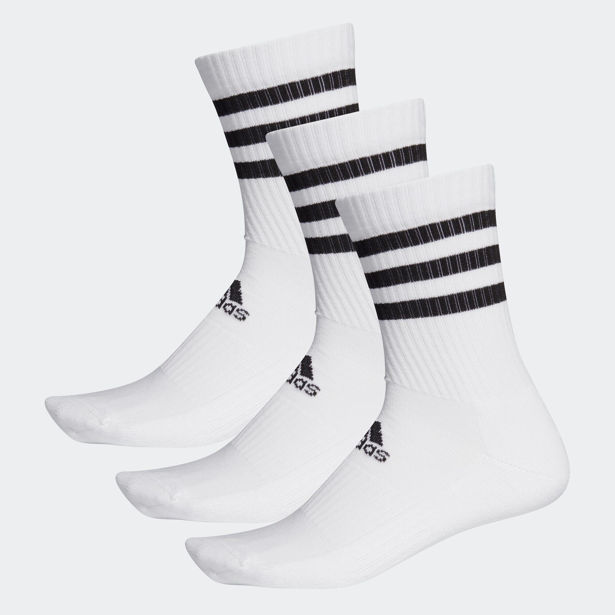adidas TRAINING ถุงเท้าความยาวครึ่งแข้งนุ่มสบาย 3-Stripes ไม่ระบุเพศ สีขาว DZ9346