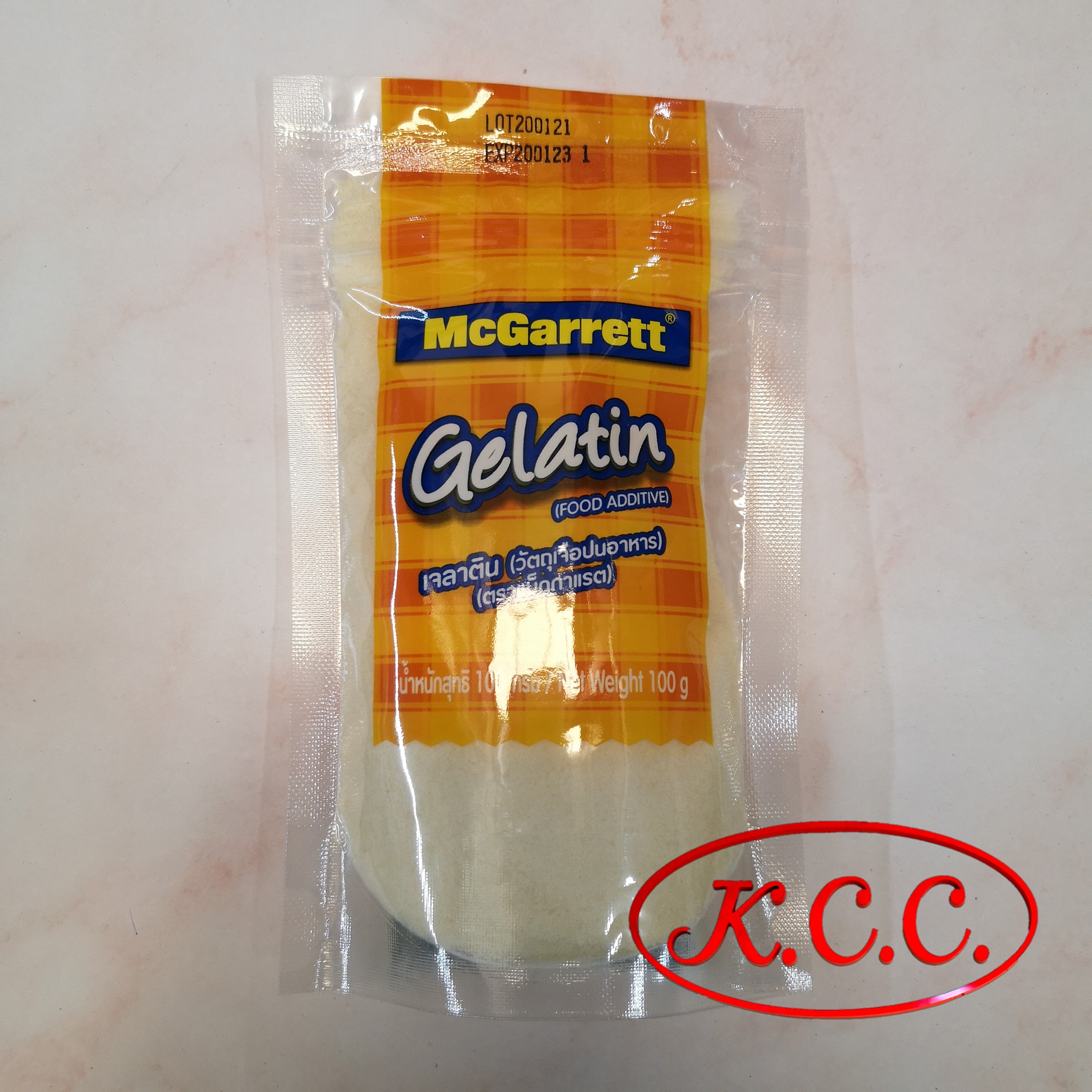 KCC Foods เจลาติน 100 กรัม แม็กกาแรต / แมกกาแรต McGarrett Gelatin 100 g. ถ่ายจากสินค้าจริง