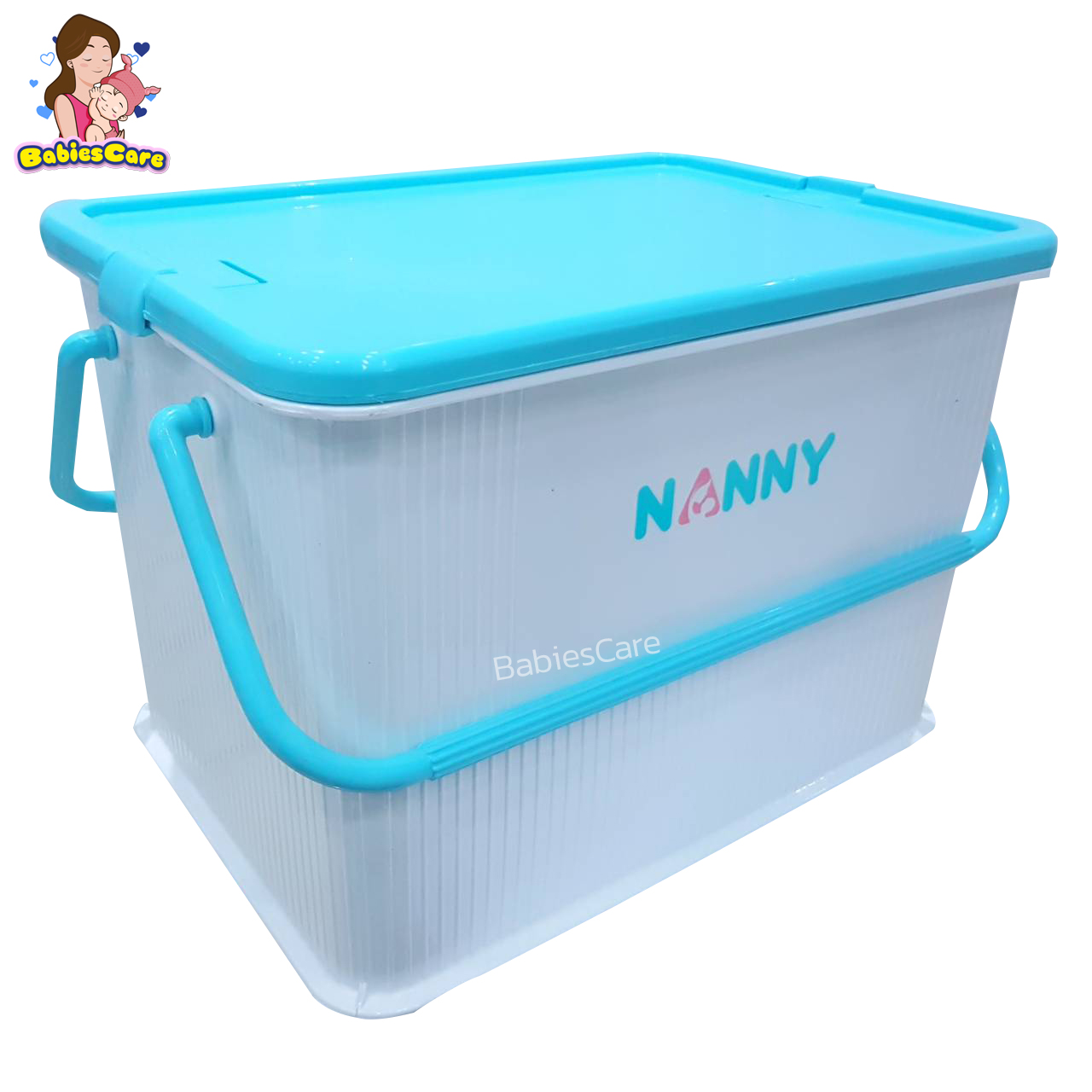 BabiesCare Nanny กล่องเก็บของอเนกประสงค์ ขนาดใหญ่ (N3040)กล่องใส่ของ ตะกร้าเตรียมคลอด มีหูหิ้ว มีฝาปิดล็อค ใส่เสื้อผ้าลูก