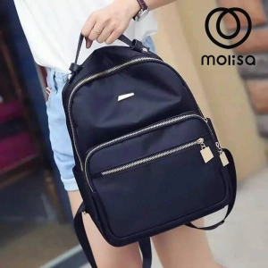สินค้า Molisa Bags Backpack 8029 กระเป๋าเป้แฟชั่นสะพายหลังสีดำ กระเป๋าผู้หญิง
