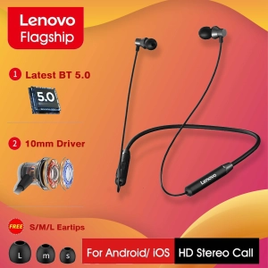 สินค้า Lenovo รุ่น HE05 หูฟังบลูทูธ In Ear Sports IPX5 Waterproof Blth 5.0 หูฟังใส่ออกกำลังกาย หูฟังSports