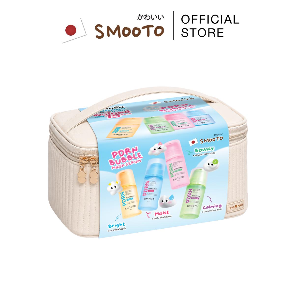 Smooto Official Smooto Pdrn Bubble Serum Pdrn Bubble Mask (Set of 4 Bottles, Free Bag) ราคา 1,190 บาท*ส่งฟรี