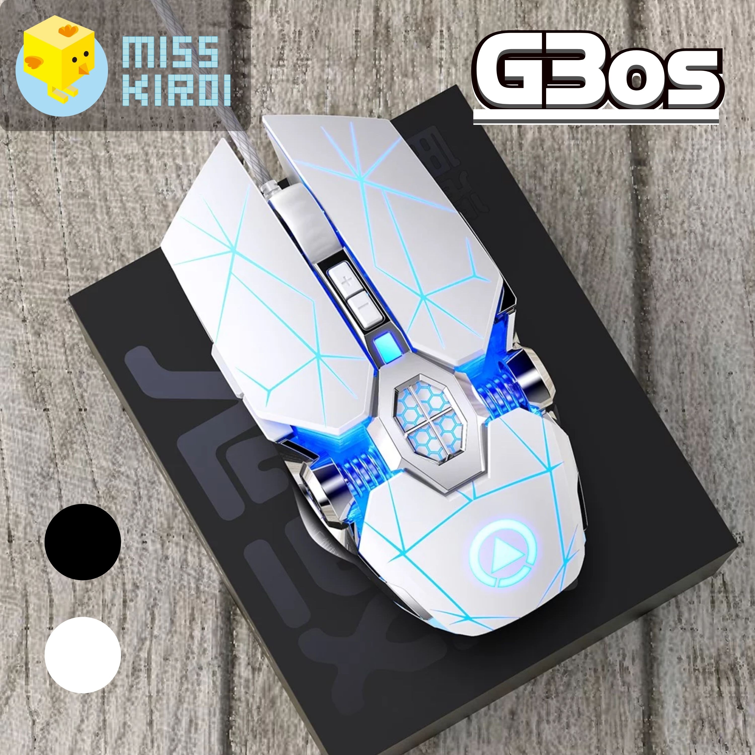 G3OS Optical Macro Key Office Gaming Mouse เมาส์เกมมิ่ง ออฟติคอล ตั้งมาโครคีย์ได้ ความแม่นยำสูงปรับ DPI 800 - 3200 เหมาะกับเกม MMORPG (BNS) FPS MoBA เกมคอมพิวเตอร์เดสก์ท็อปแบบมีสายเงียบเงียบ เม้าส์ esports