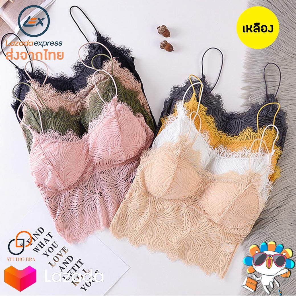 Top Fashion (bra-083) บรา เสื้อทับ สายเดี่ยว ลูกไม้