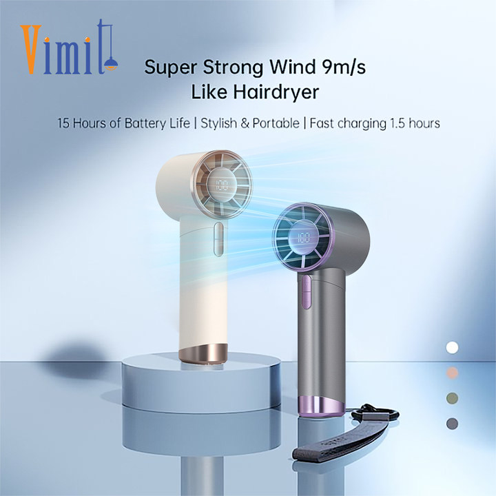 Vimite 12000mAh LED Display 100-speed High-speed Small Wind Gun Ultra-quiet Turbo Fan Outdoor Aluminum Alloy USB Charging Handheld Outdoor Electric Fan Strong Wind ราคา 370 บาท*ส่งฟรี