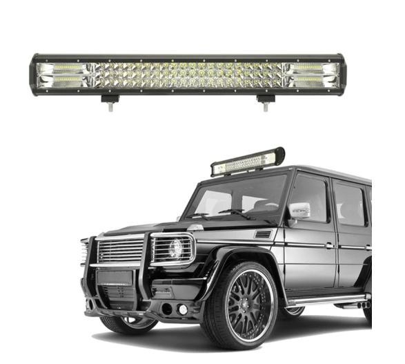 LED LIGHT BAR TRI ROW SPot FLOOD BEAM ไฟรถยนต์บาร์ยาว ไฟหน้ารถ ไฟรถส่องสว่าง 252W ขนาด 17 นิ้ว รุ่น SuperBright เเสงขาว จำนวน 1 ชิ้น