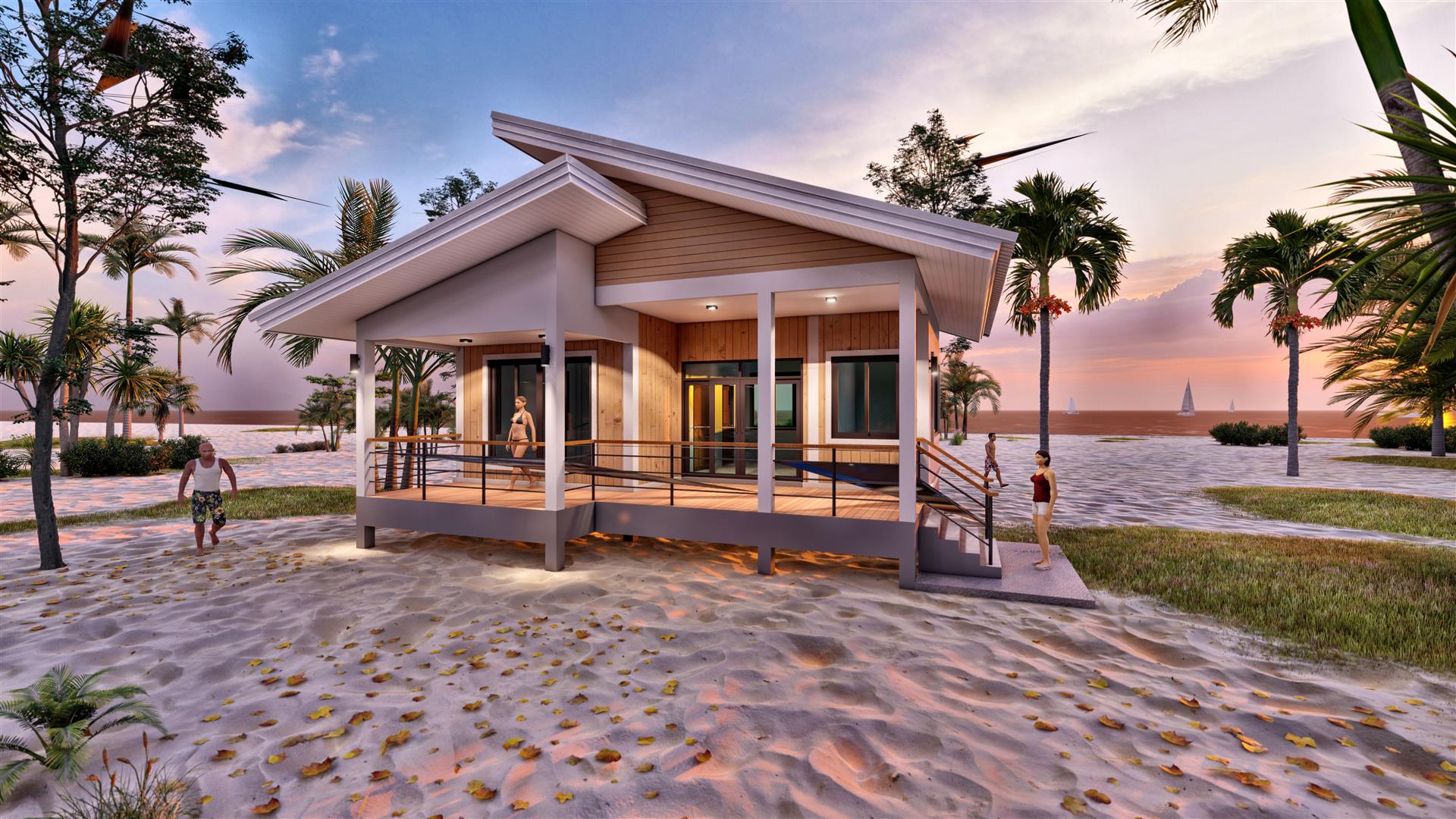 แบบบบ้านชั้นเดียวโมเดิร์น1ห้องนอน1ห้องน้ำ1ห้องเก็บของมีระเบียงหน้าบ้าน บ้านสำหรับขออนุญาตปลูกสร้างและยื่นกู้ธนาคาร บ้านเกษตรมากมี ราคา  12,000 บาท*ส่งฟรี