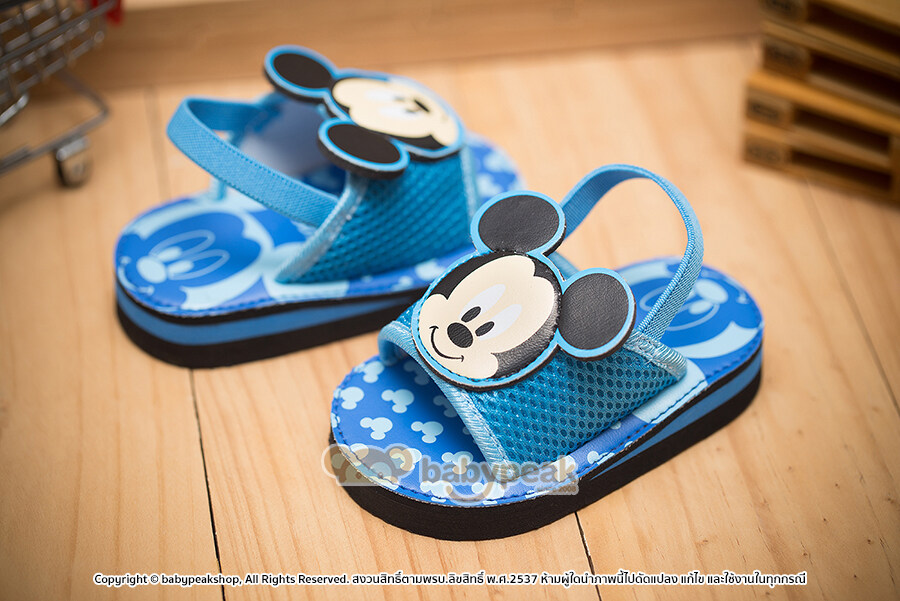 รองเท้าเด็ก รองเท้าแตะสวมรัดส้น Mickey Mouse ลิขสิทธิ์แท้ [ไซส์ 19-22] BM11-1