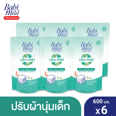 Babi Mild Baby Fabric Softener Ultra Mild refill 600 mlx6