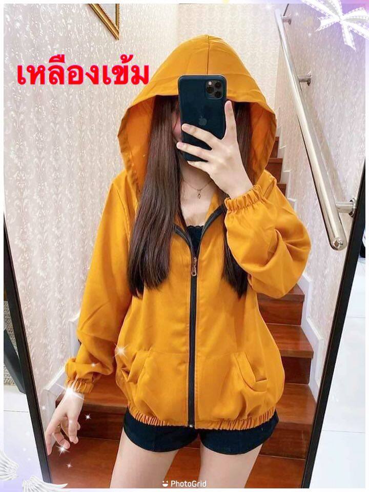 ??เสื้อแฟชั่นแขนยาวมีฮู้ดสีสันสดใส??ฟรีไซร์ อก32-44นิ้ว/หญิง- ชาย ใส่ได้