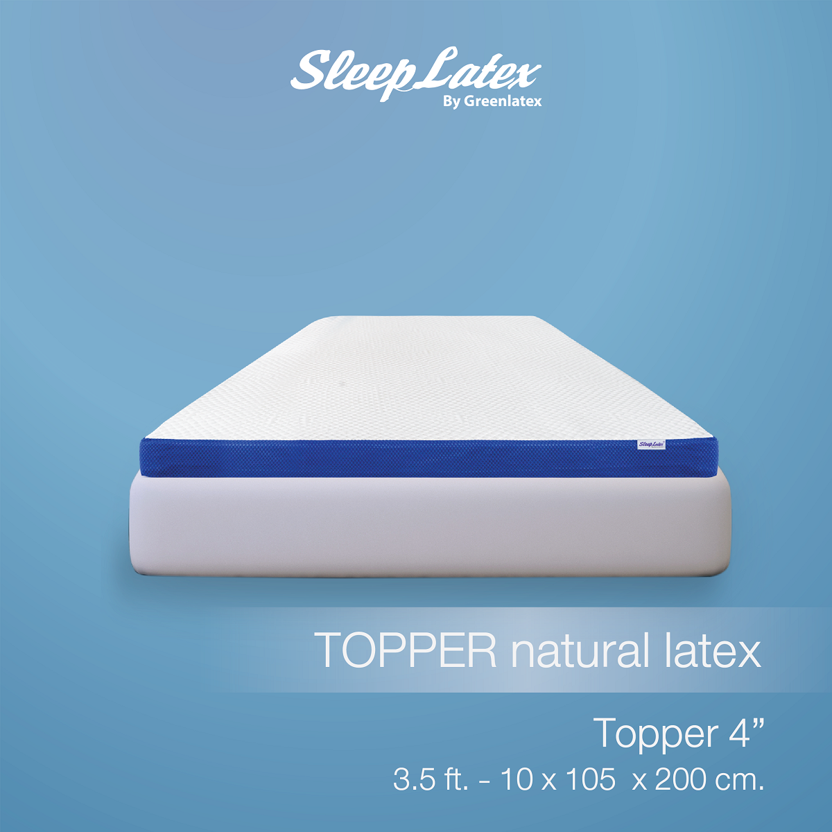 SLEEP LATEX Topper หนา4นิ้ว ท็อปเปอร์ ยางพาราแท้ รุ่น Luminous ขนาด 3.5 ฟุต แผ่นรองนอน ที่ีรองนอน แน่น นอนสบาย สินค้าคุณภาพ จัดส่ง 7-10 วัน- Sleep Latex By Greenlatex ราคา 9,995 บาท*ส่งฟรี