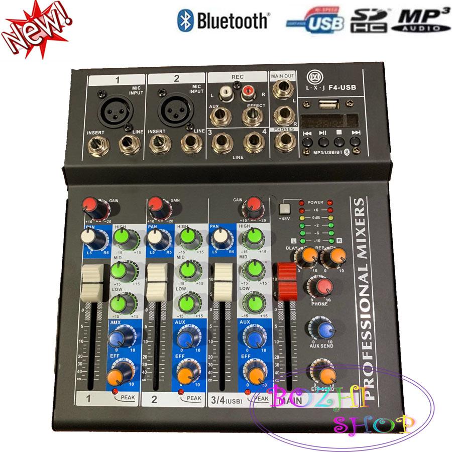 มิกเซอร์ สเตอริโอมิกเซอร์4ช่อง MIXER 4CH BLUETOOTH USB MP3 DIGITAL EFFECT LXJ F4-USB ราคา 1,199 บาท*ส่งฟรี