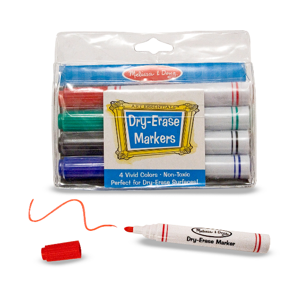 [4แท่ง] รุ่น 4122 ปากกาลบได้ Melissa & Doug Dry Erase Marker Set (Set of 4)  รีวิวดีใน Amazon USA non-toxic washable ล้างออกได้ มาลิซ่า 3-10 ขวบ