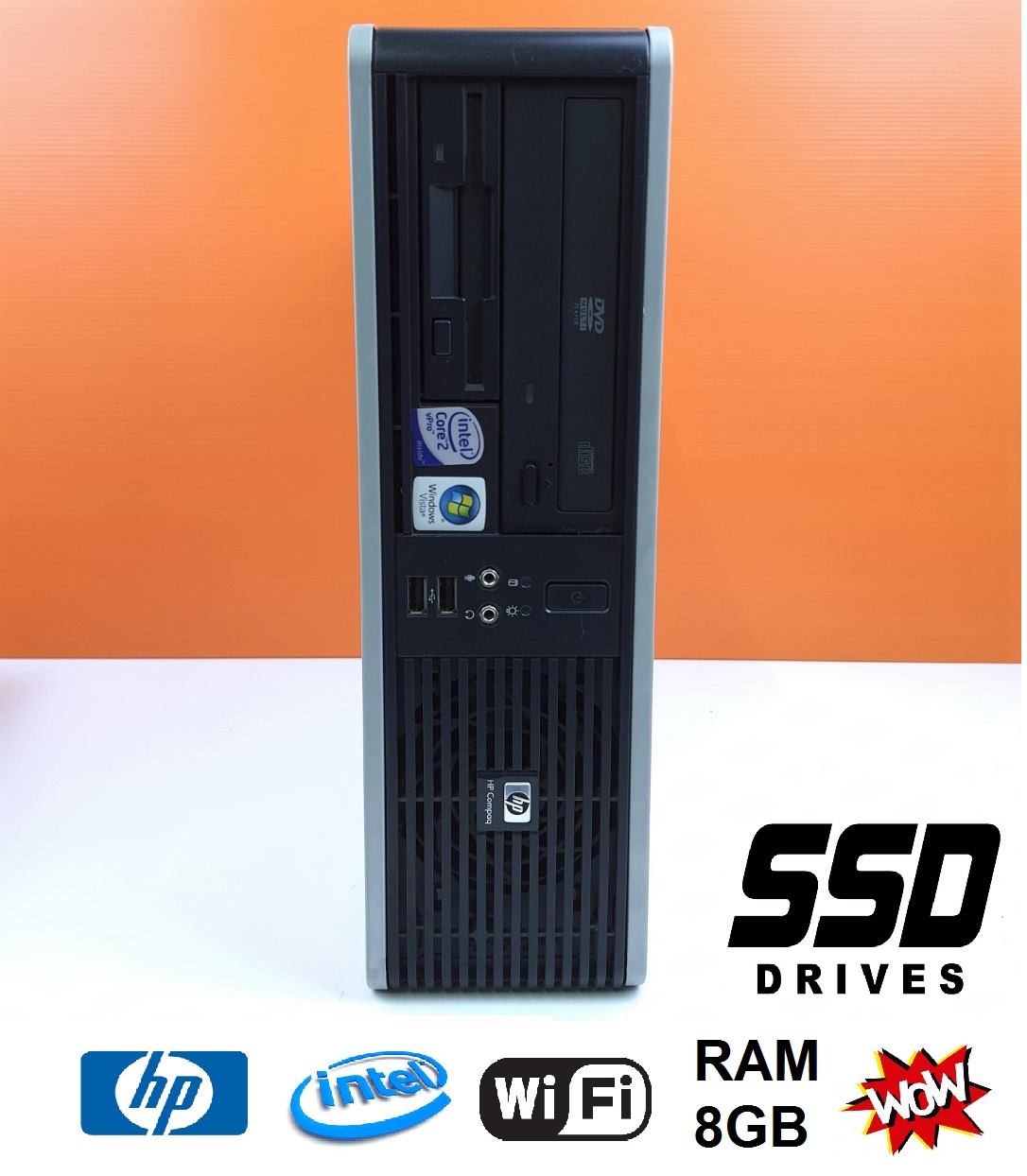 HP Compaq dc7900/6000 Small Form Factor-CPU intel E8400 3.0GHz -RAM 8GB -HDD SSD 120GB -Wi-Fi ราคา 1,190 บาท*ส่งฟรี