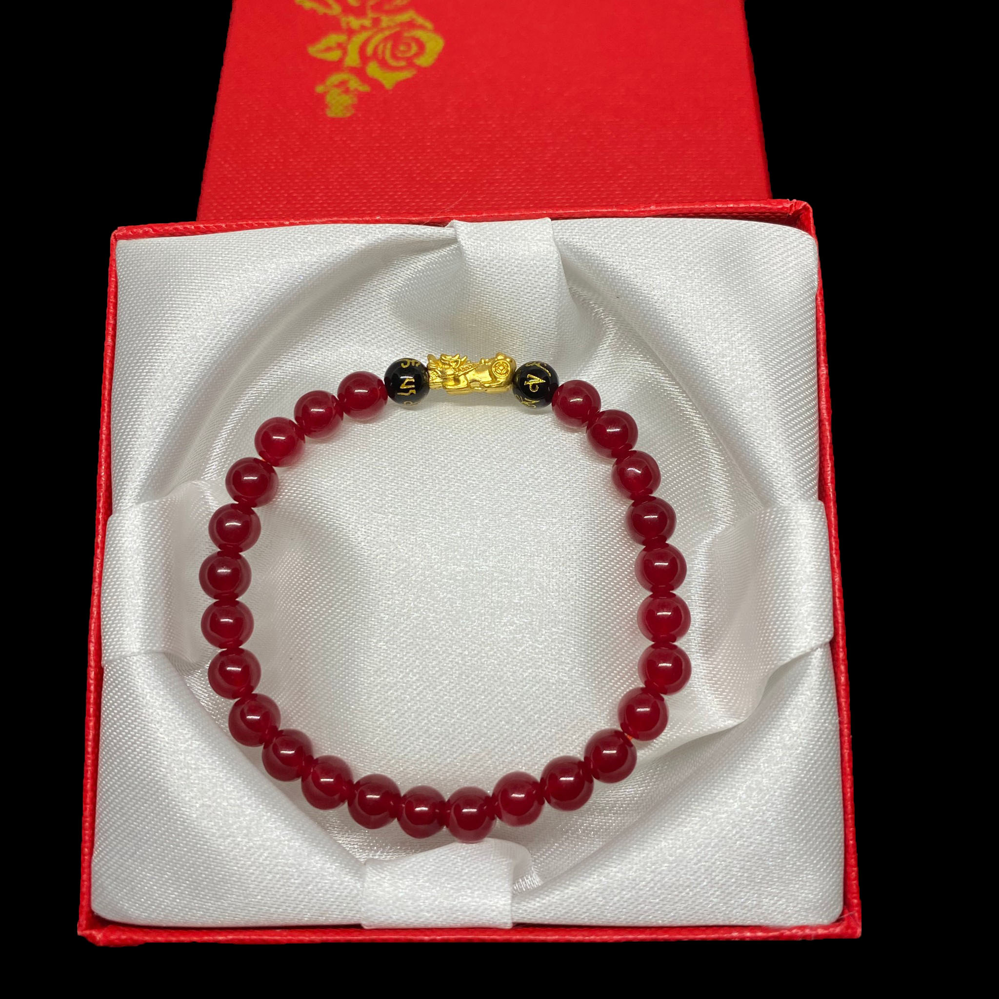 หินทับทิม (Ruby) ปี่เซี๊ยะทองแท้ 99.99% หินประจำวันเกิดวันเสาร์ น้ำหนักทอง 0.1 กรัม
