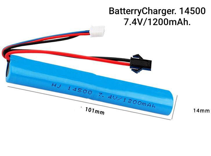 แบตเตอรี่ชาร์จ14500  7.4V1200mAh.