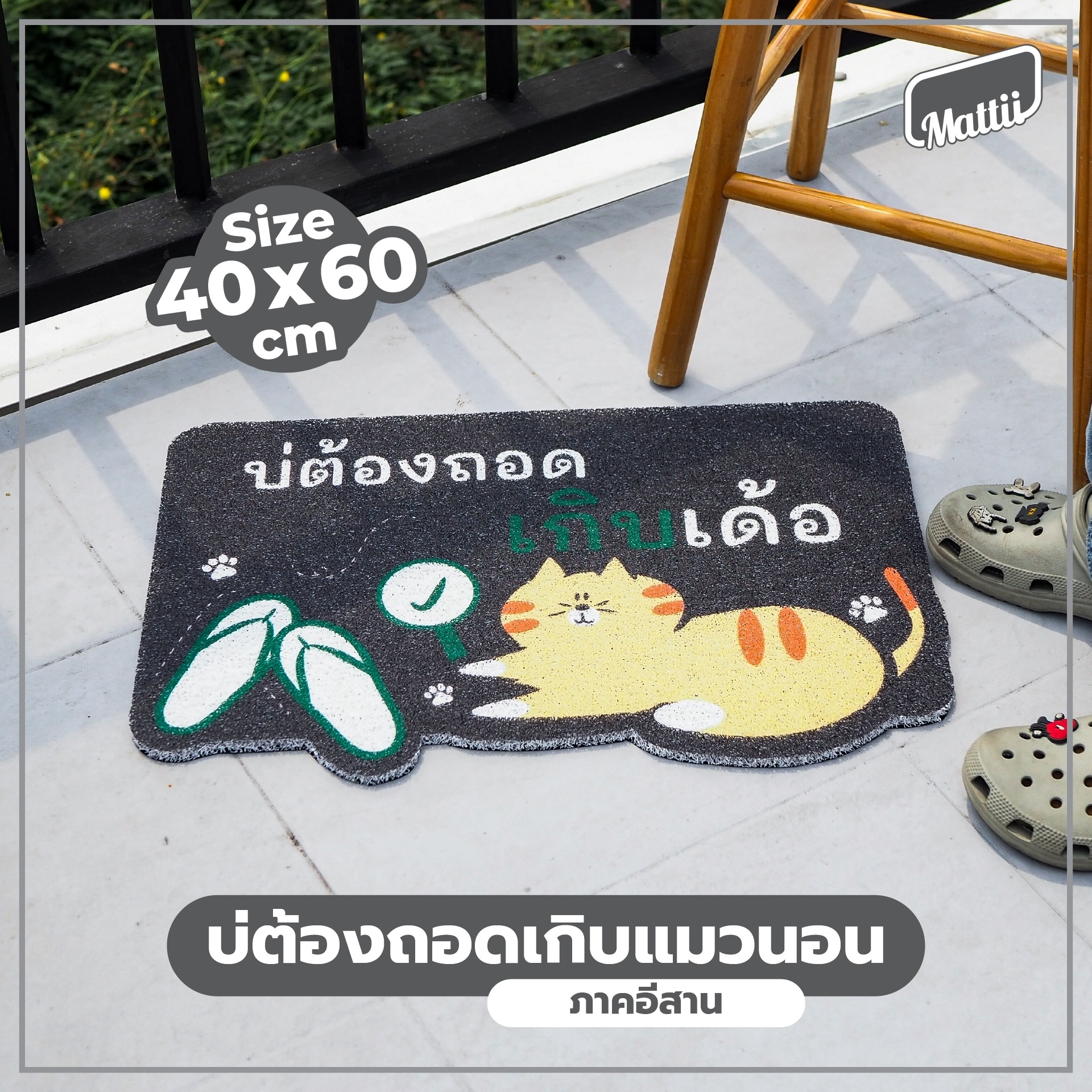 [ Mattii 4 ภาค SS 2 ]พรม เช็ดเท้า พรมดักฝุ่น พรมพิมพ์ลาย คำพูดภาษาถิ่น ถอดรองเท้า และ ไม่ต้องถอดรองเท้า หนา 0.8-1.0 ซม