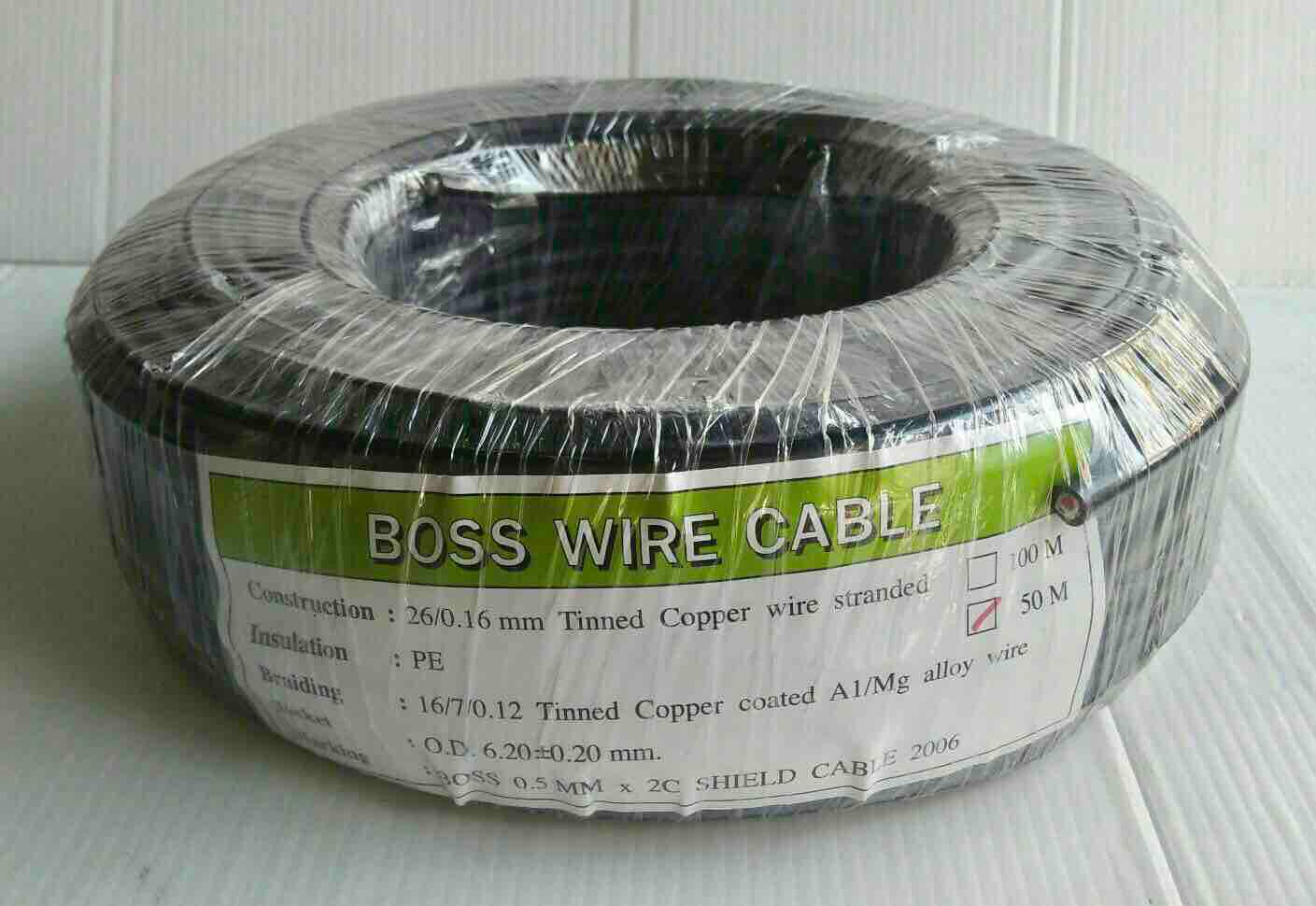 สั่งปุ๊บ ส่งปั๊บ🚀Boss สายไมค์สเตอริโอขนาด 2C x 0.5 ยาว 50 เมตร ขนาด 6sq.mm