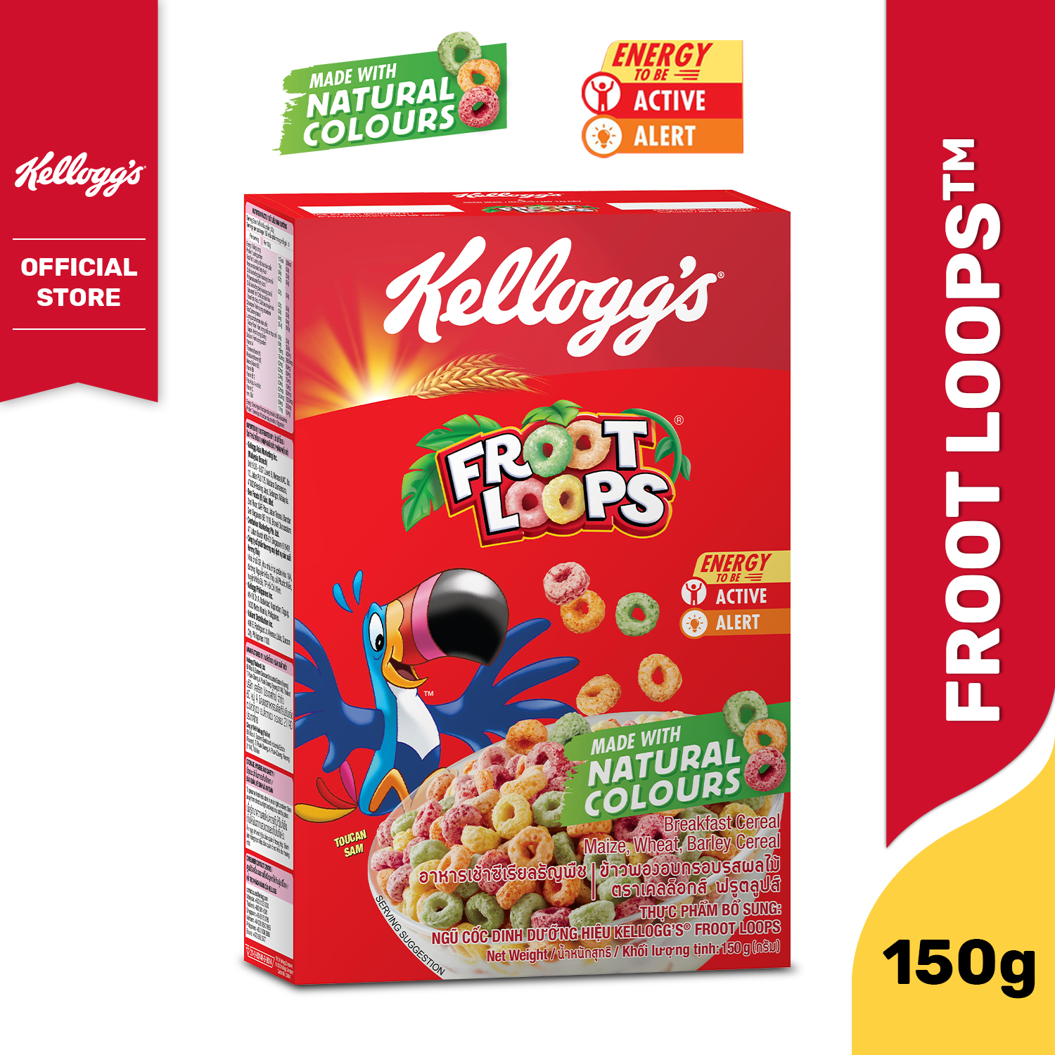 Kellogg's Froot Loops 150 g เคลล็อกส์ ฟรูตลูปส์ 150 กรัม ซีเรียล ซีเรียว ซีเรียลธัญพืช ซีเรียลผลไม้ คอนเฟลก ขนมกินเล่น ราคา 99 บาท*ส่งฟรี